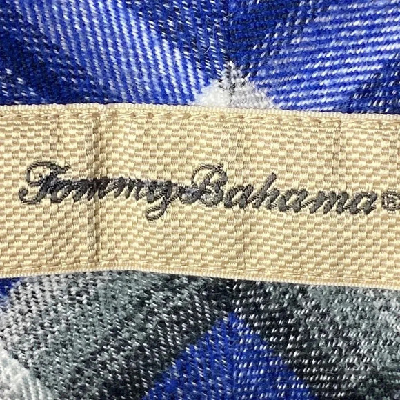 TOMMY BAHAMA MENS SIZE XL BLUE AND BLACK PLAID 100% COTTON FLANNEL SHIRT… - Picture 6 of 10